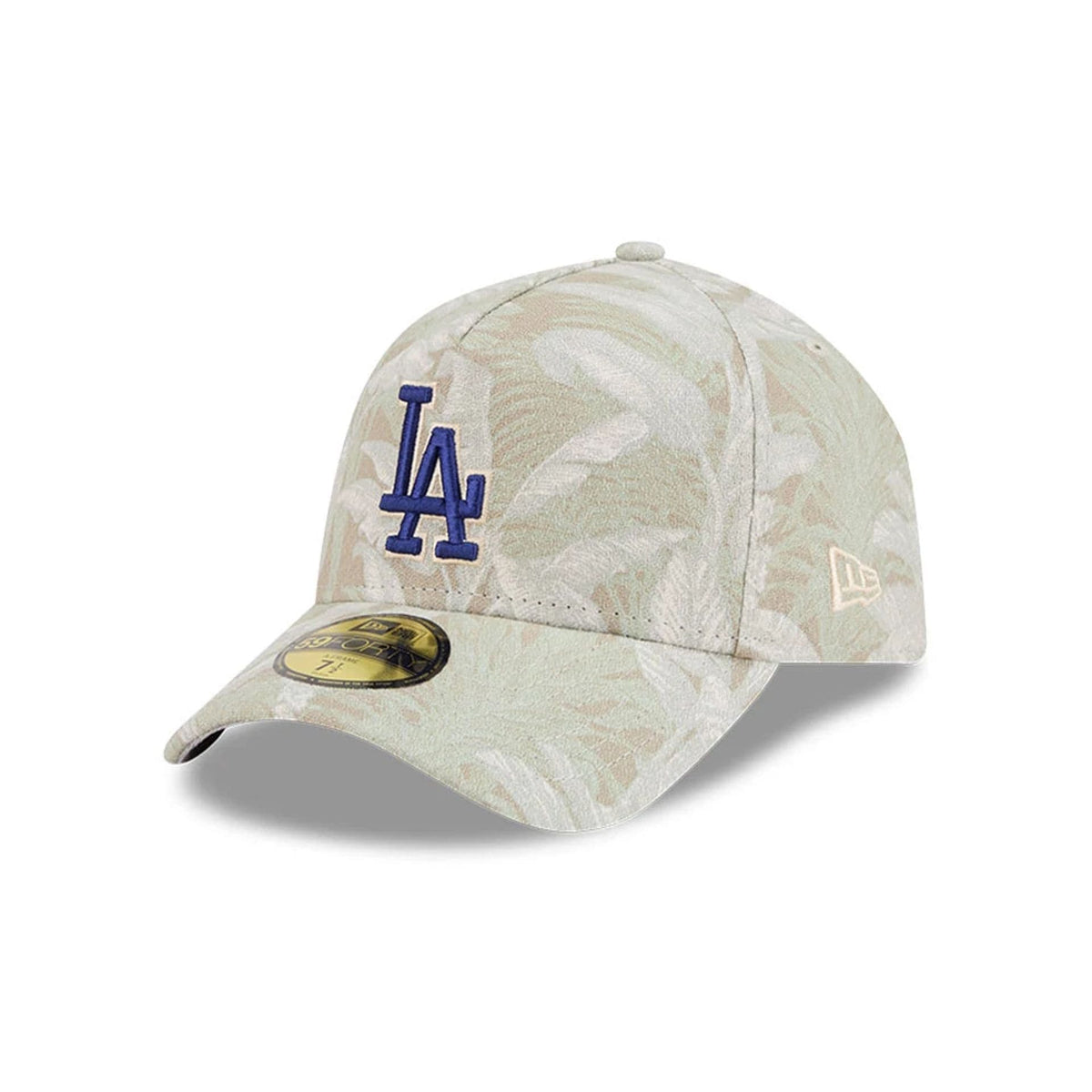 LA Dodgers MLB Leafy Palm Light Beige 59FORTY A-Frame Fitted Cap-klyvox