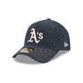 Athletics MLB Herringbone Denim Navy 59FORTY A-Frame Fitted Cap-klyvox
