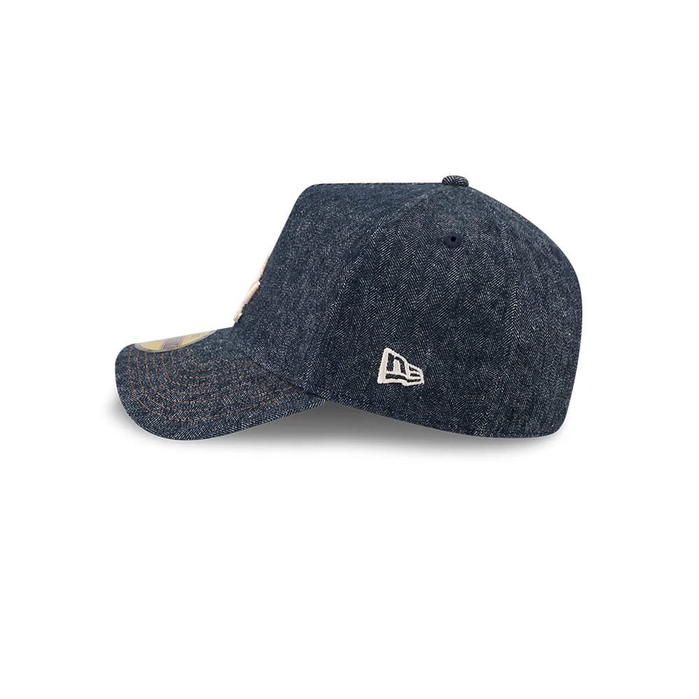 Dodgers MLB Herringbone Denim Navy 59FORTY A-Frame Fitted Cap-klyvox