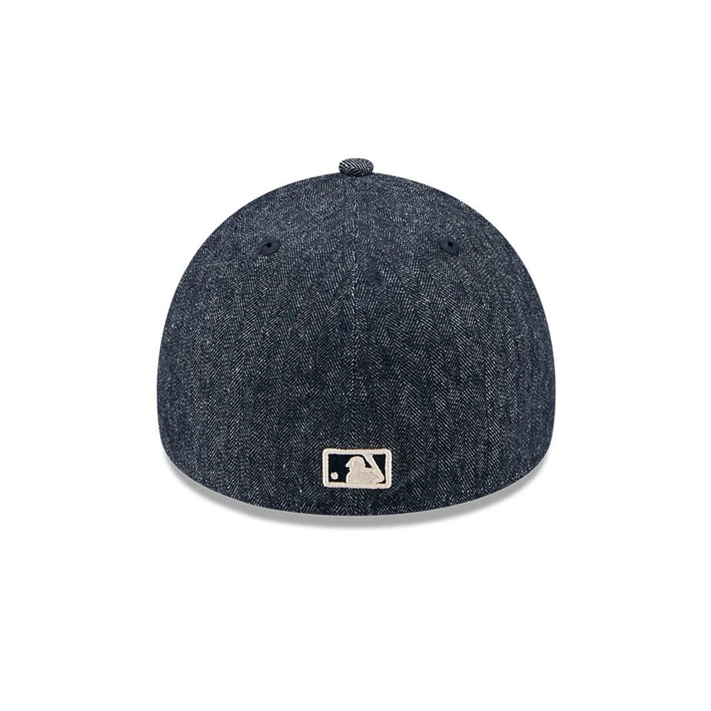 Dodgers MLB Herringbone Denim Navy 59FORTY A-Frame Fitted Cap-klyvox