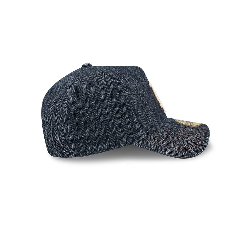 Dodgers MLB Herringbone Denim Navy 59FORTY A-Frame Fitted Cap-klyvox