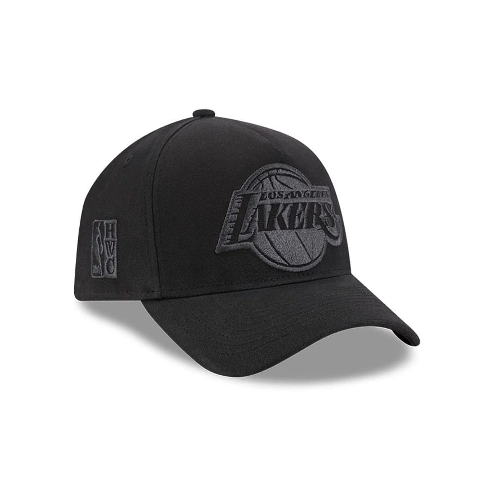 Lakers NBA Waxy Canvas Black 59FORTY A-Frame Fitted Cap-klyvox