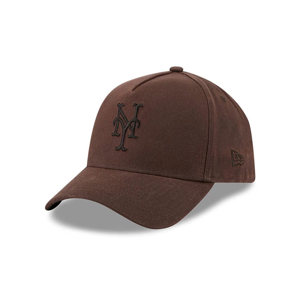Mets MLB Waxy Canvas Open Brown 59FORTY A-Frame Fitted Cap-klyvox