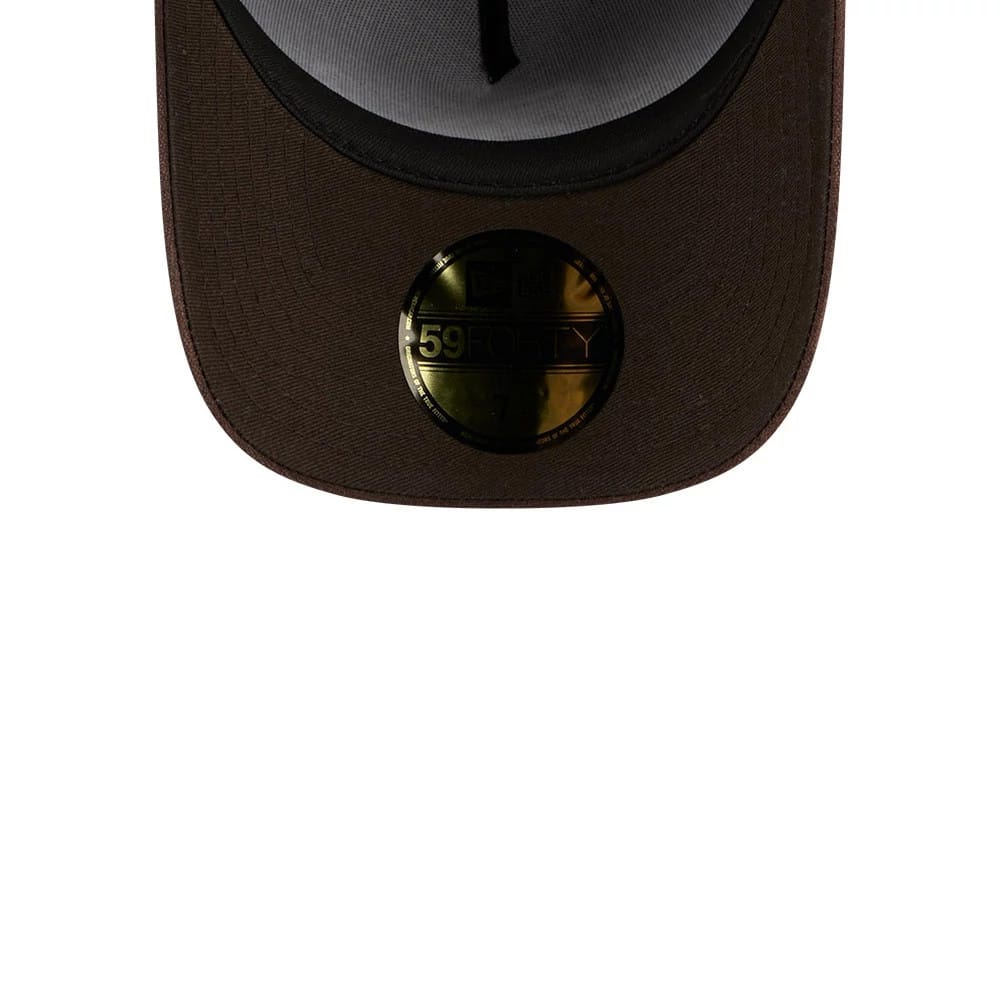 Dodgers MLB Waxy Canvas Open Brown 59FORTY A-Frame Fitted Cap-klyvox