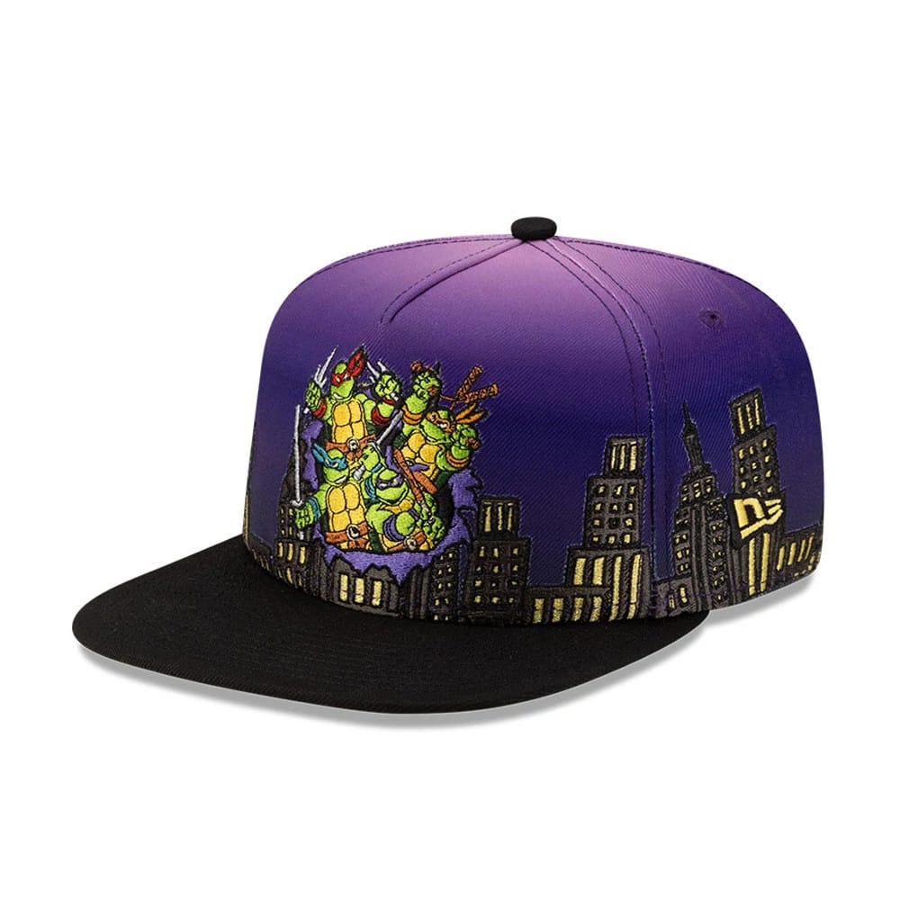 Teenage Mutant Ninja Turtles Skyline Purple 59FIFTY A-Frame Fitted Cap-klyvox