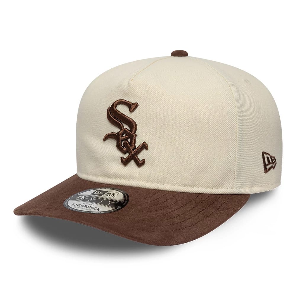 Chicago White Sox MLB Suede Visor Cream 9FIFTY A-Frame Adjustable Cap-klyvox