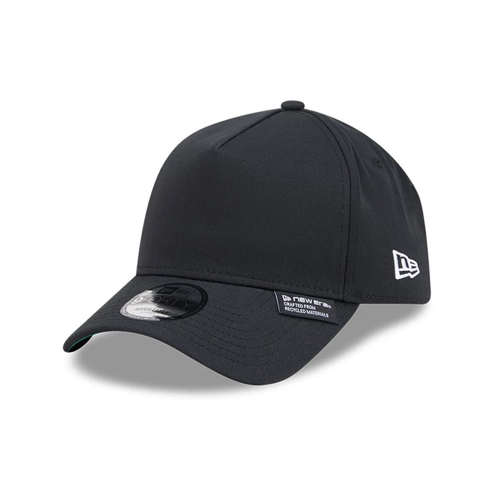 New Era Recycled Twill Black 9FORTY A-Frame Adjustable Cap-klyvox