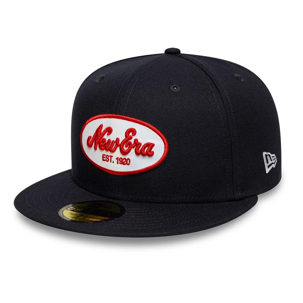 New Era Oval Patch Navy 59FIFTY Fitted Cap-klyvox