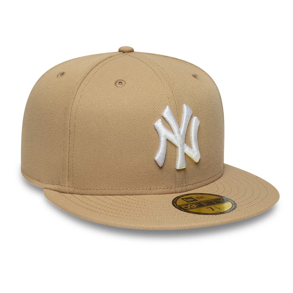 New York Yankees MLB League Essential Light Beige 59FIFTY Fitted Cap-klyvox