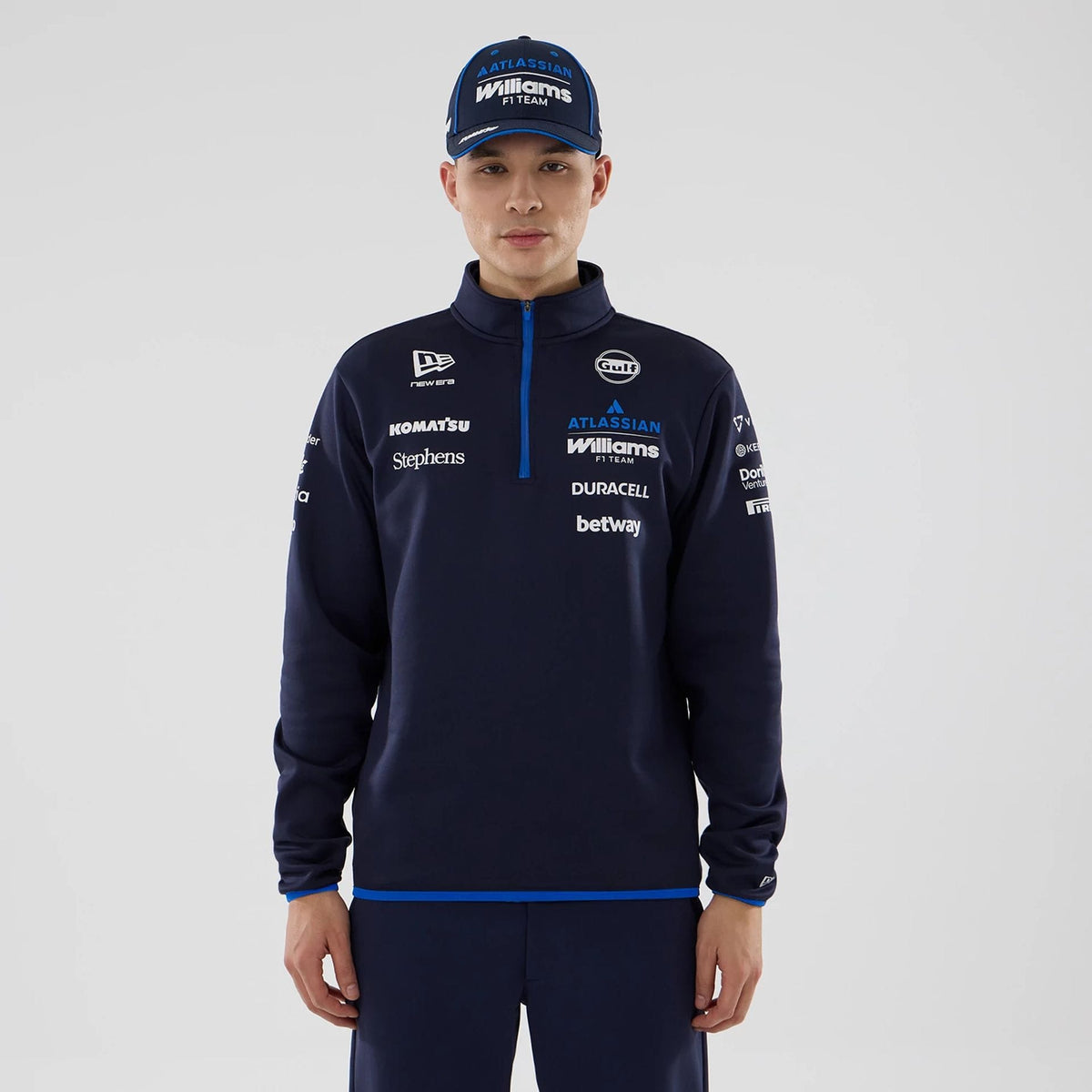 Williams Navy Mid Layer 1/4 Zip Sweater-klyvox