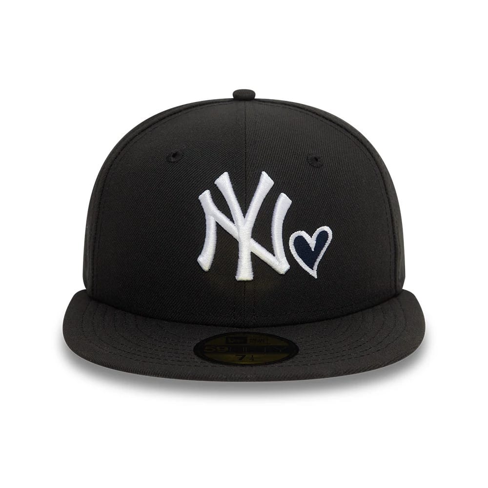 New York Yankees MLB Heart Icon Black 59FIFTY Fitted Cap-klyvox