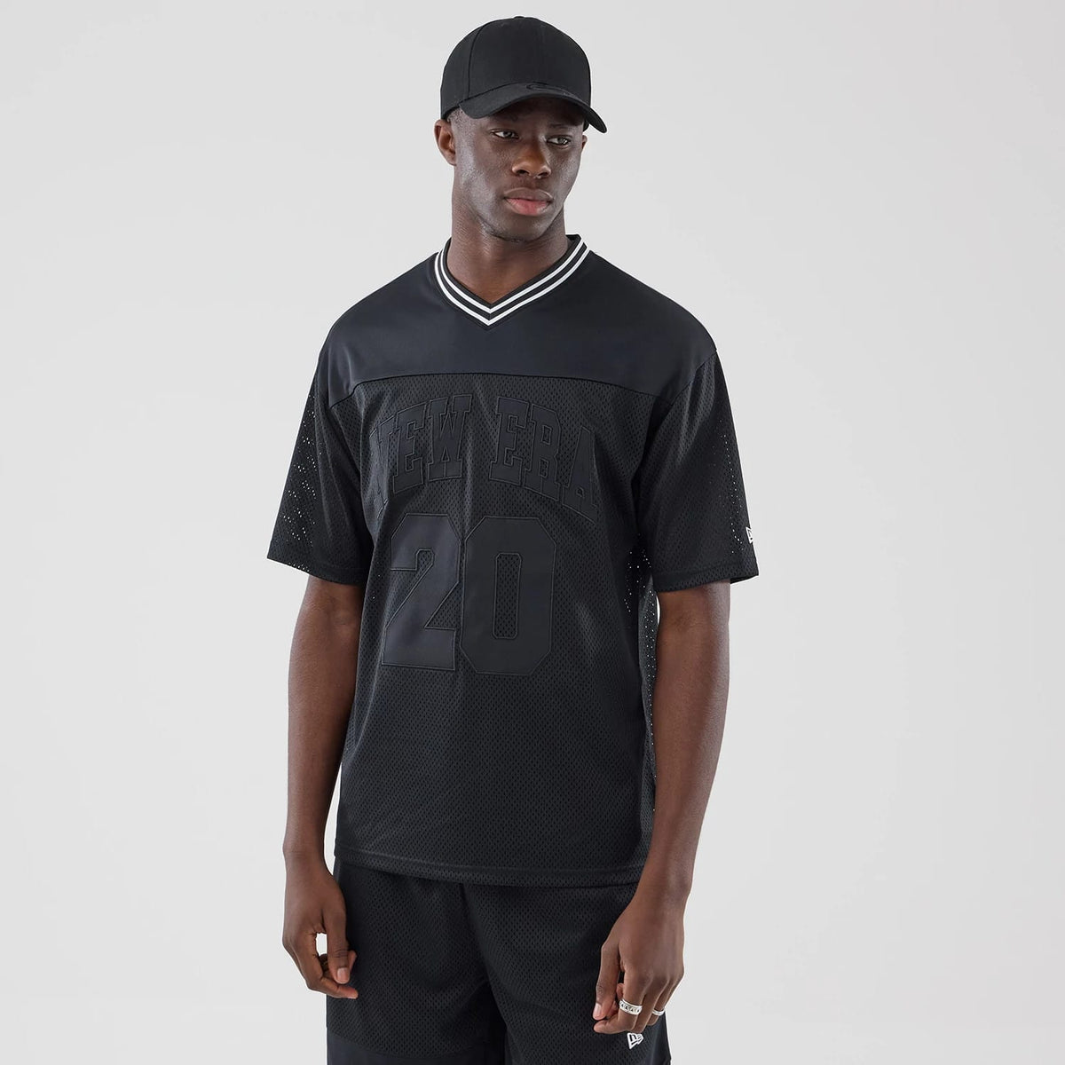 New Era Mesh Black Oversized T-Shirt-klyvox