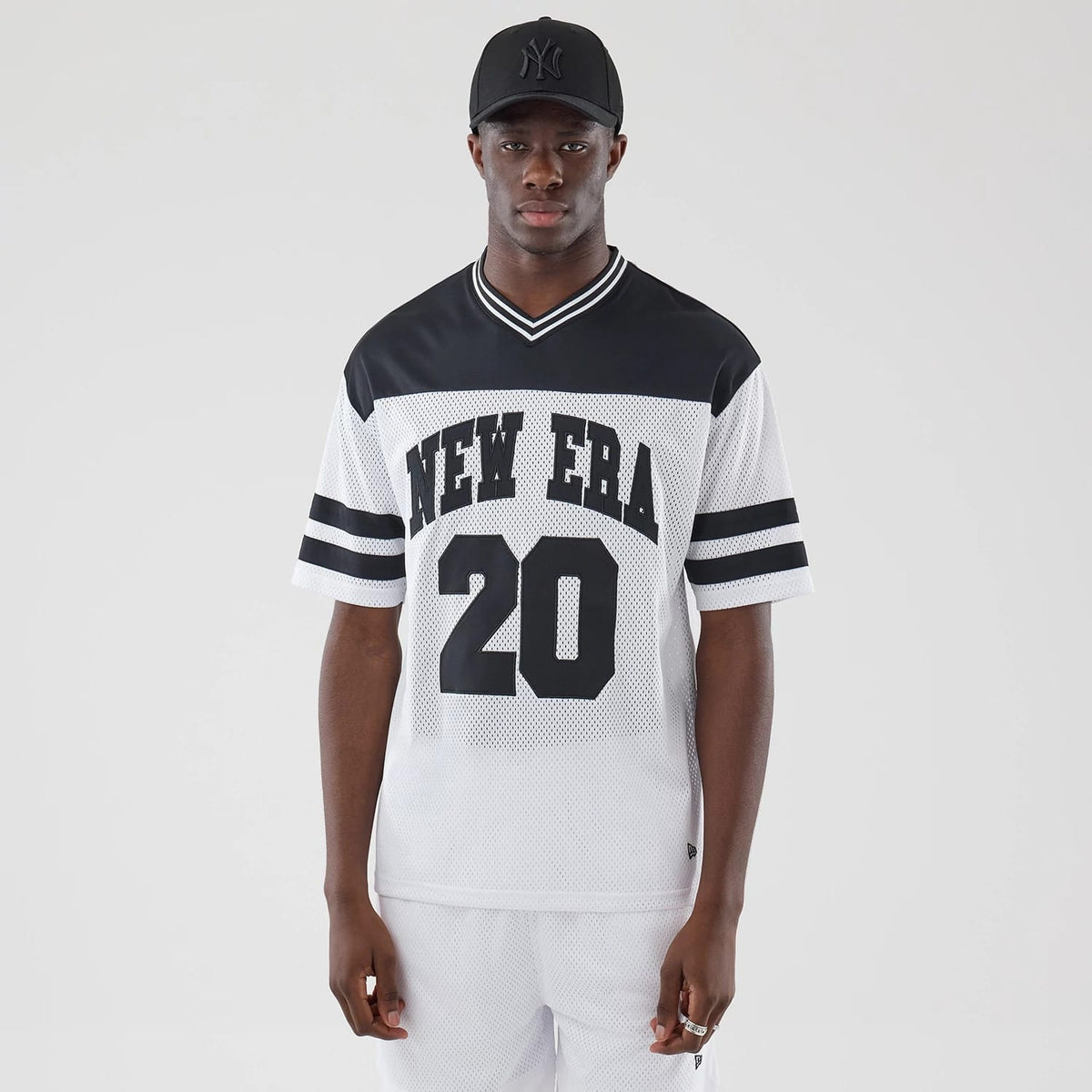 New Era Mesh White Oversized T-Shirt-klyvox