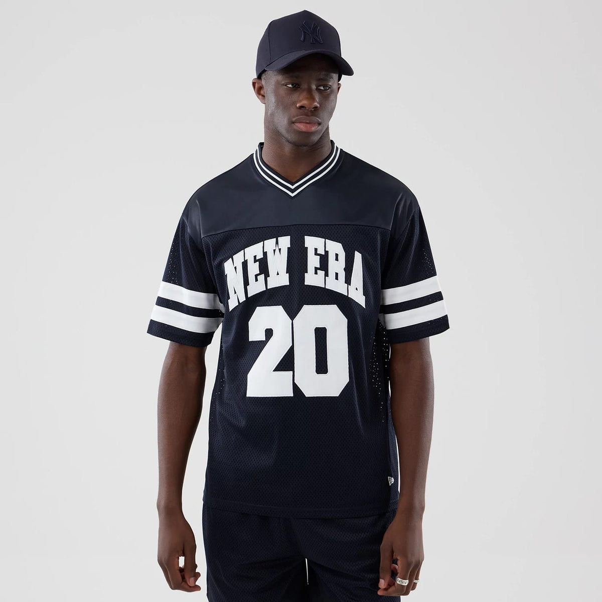 New Era Mesh Navy Oversized T-Shirt-klyvox