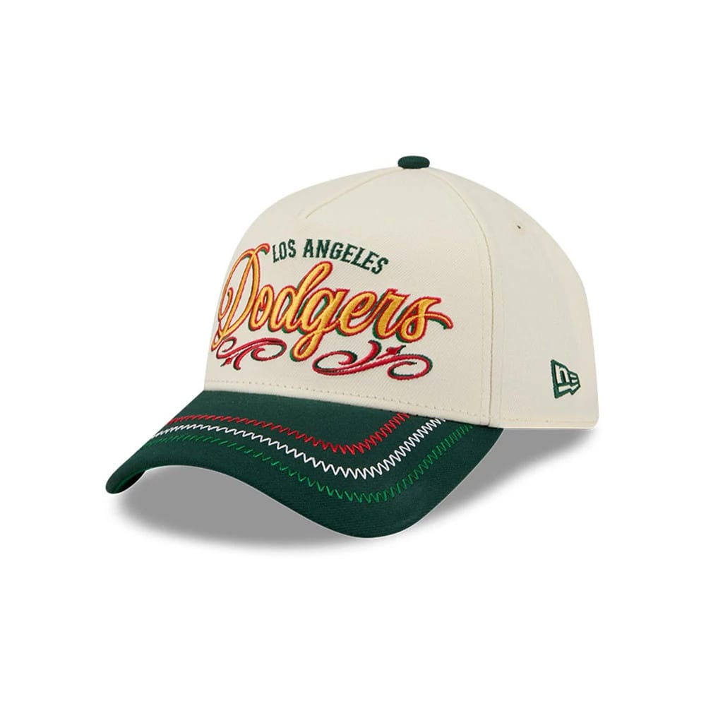 LA Dodgers MLB Cinco De Mayo Cream & Green 9FORTY A-Frame Adjustable Cap-klyvox