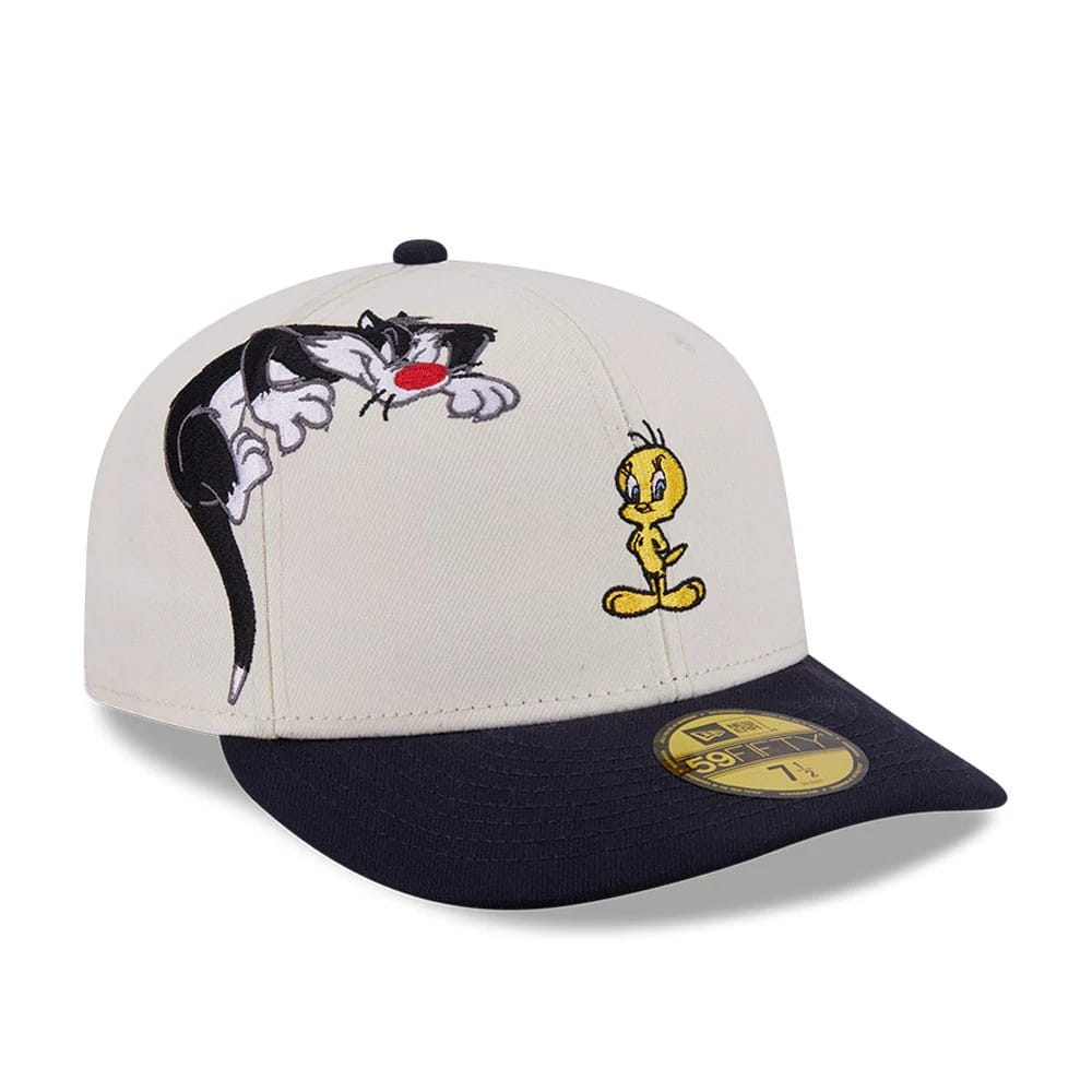 Multi Character Looney Tunes Pwetty Cat Beige & Navy 59FIFTY Fitted Cap-klyvox