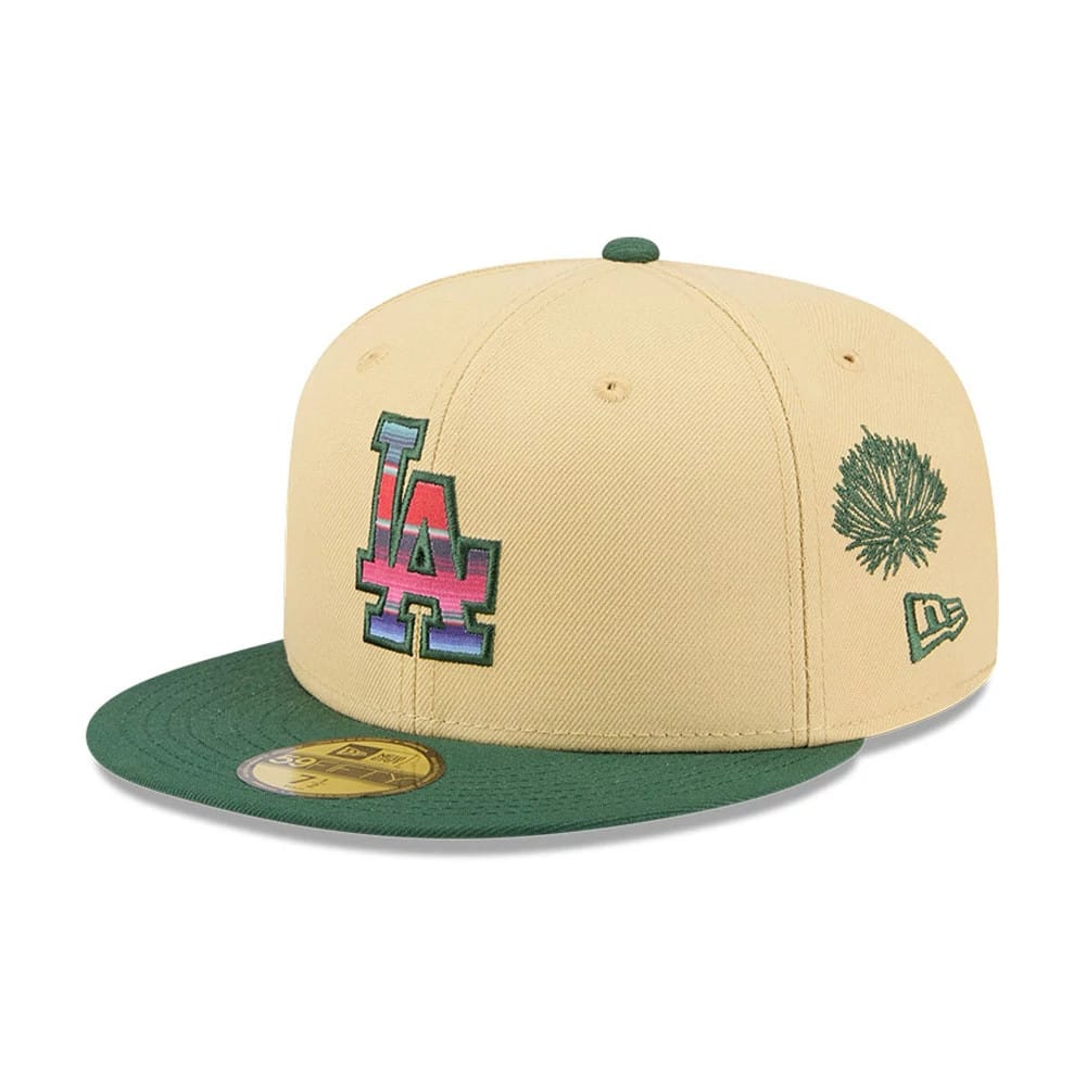 LA Dodgers MLB Agave 2Tone Light Beige & Green 59FIFTY Fitted Cap-klyvox
