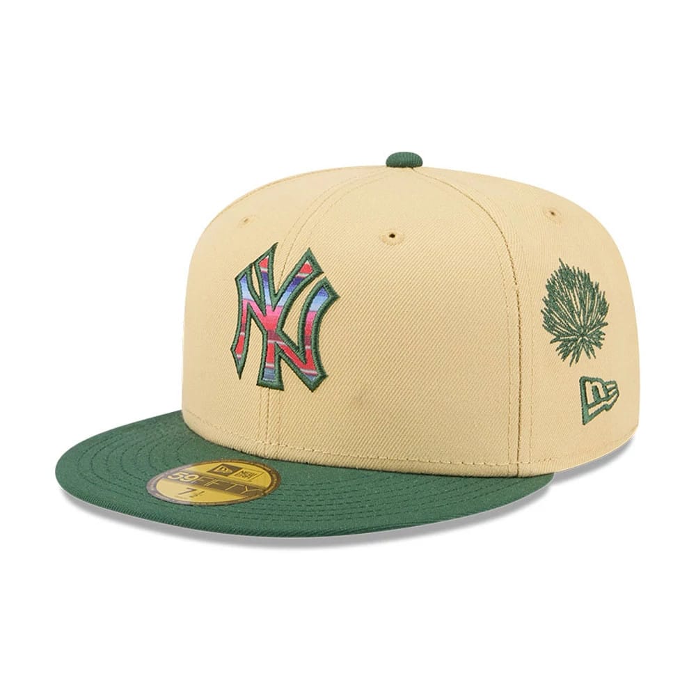 New York Yankees MLB Agave 2Tone Light Beige & Green 59FIFTY Fitted Cap-klyvox