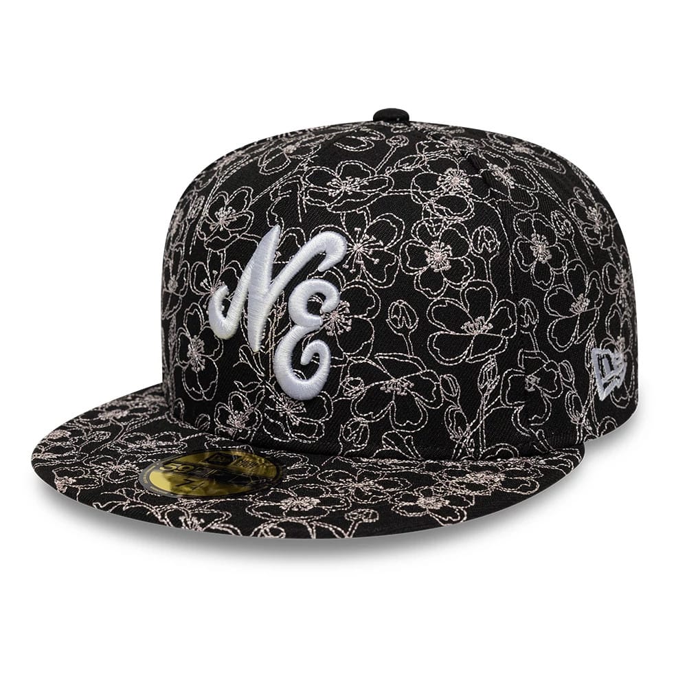 New Era Cherry Blossom Black 59FIFTY Fitted Cap-klyvox