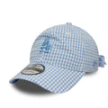 LA Dodgers MLB Gingham Bowback Pastel Blue 9TWENTY Adjustable Cap-klyvox