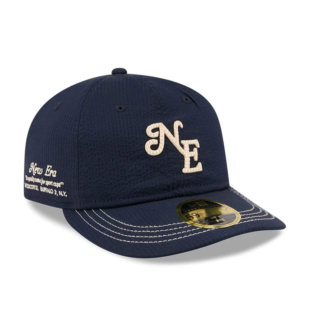 New Era 59FIFTY Day Seersucker Navy Retro Crown 59FIFTY Fitted Cap-klyvox