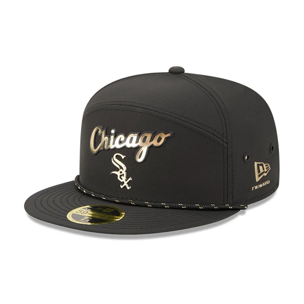 Chicago White Sox MLB 59FIFTY Day Black Split Panel 59FIFTY Fitted Cap-klyvox
