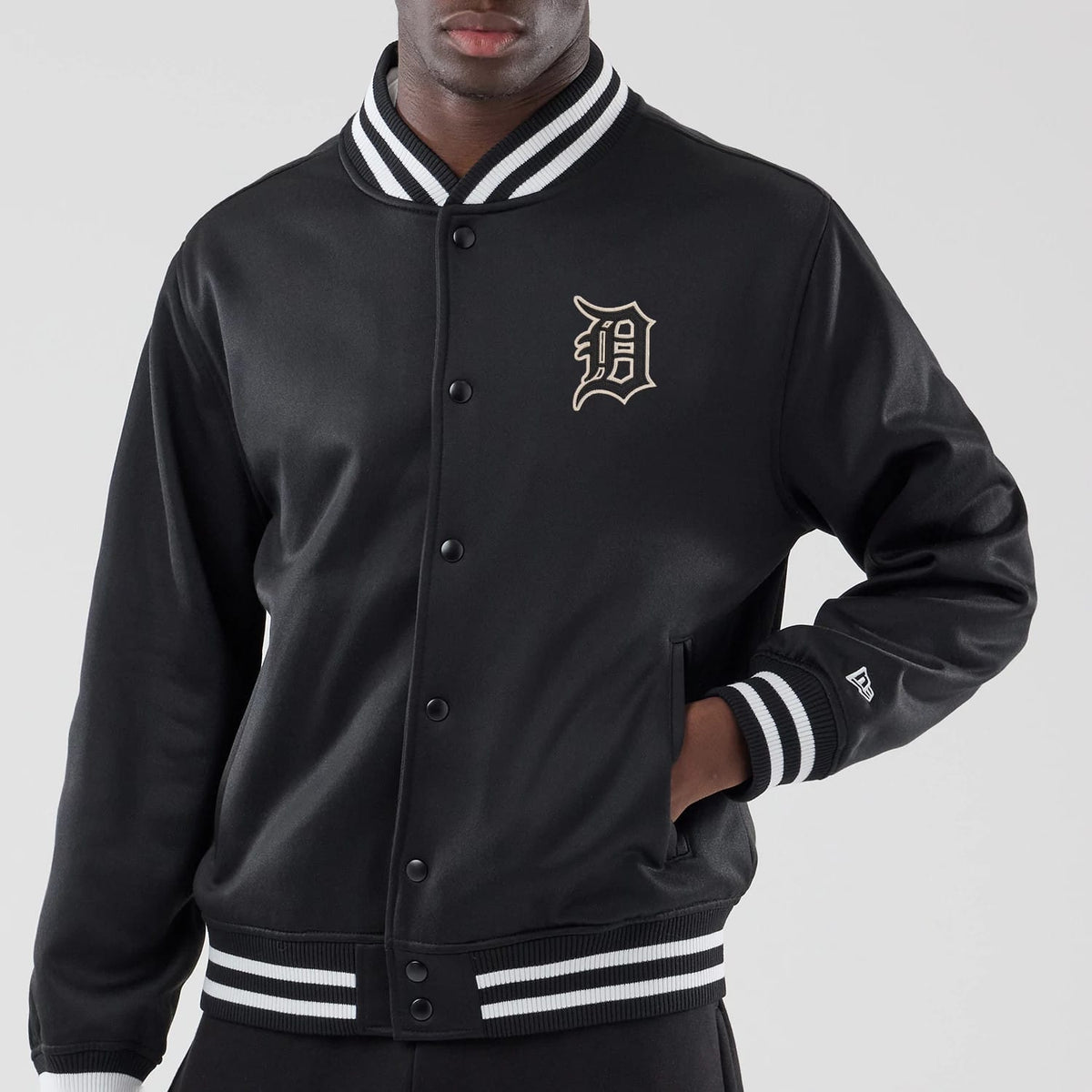 Detroit Tigers MLB Jersey Bomber Black Jacket-klyvox