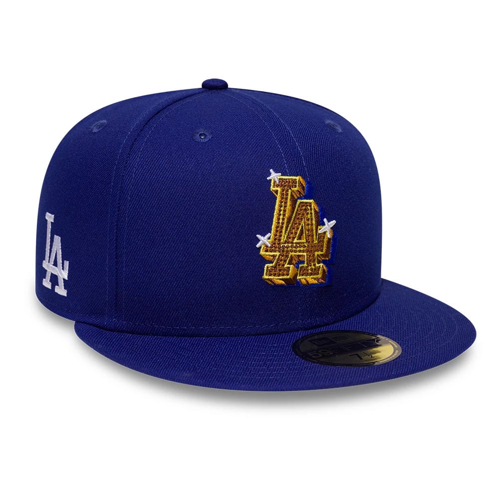 LA Dodgers MLB Emblem Dark Blue 59FIFTY Fitted Cap-klyvox