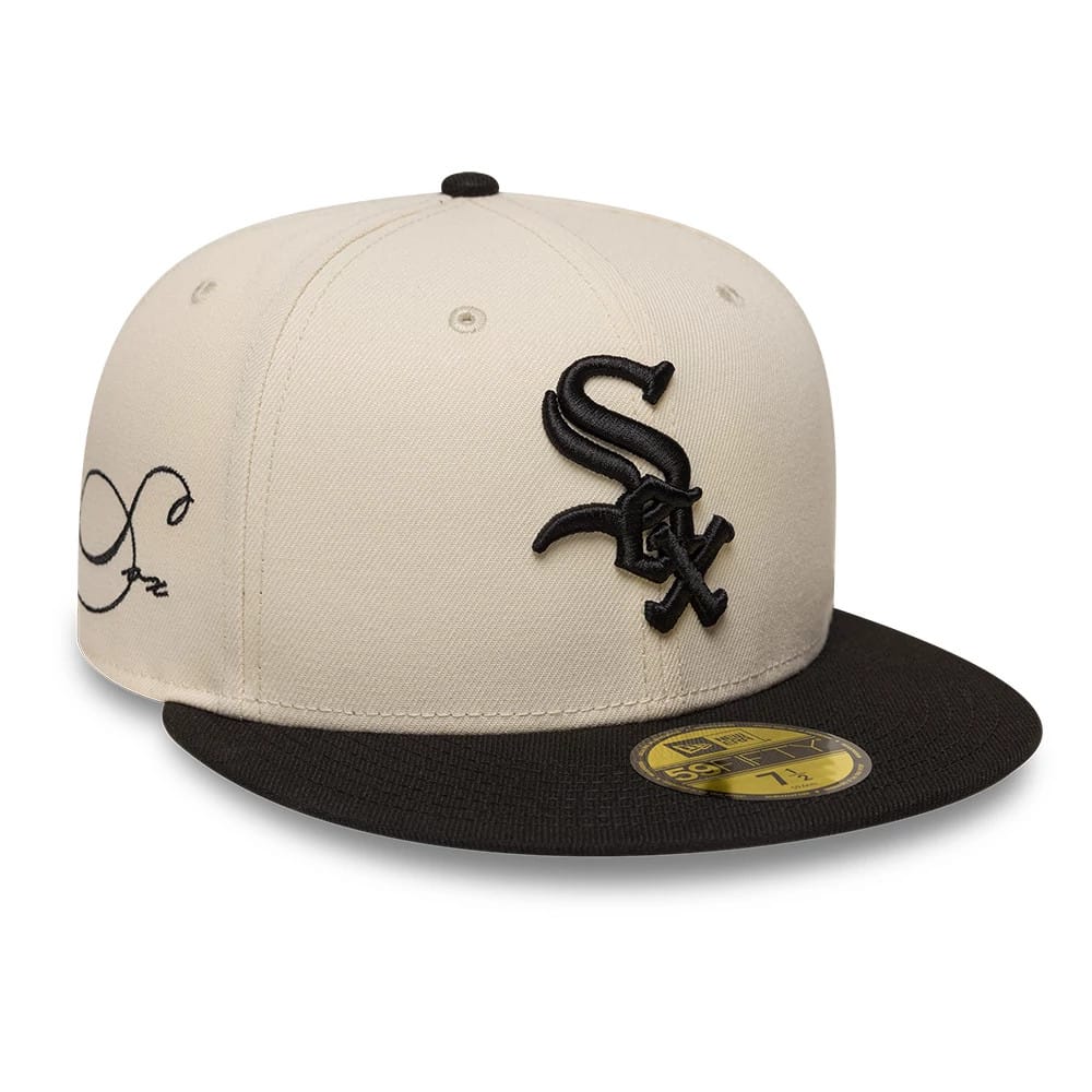 Chicago White Sox MLB Side Script Cream & Black 59FIFTY Fitted Cap-klyvox