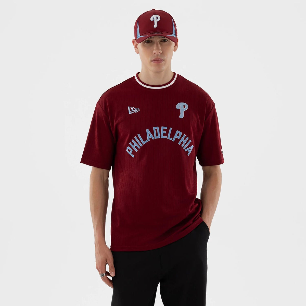 Philadelphia Phillies MLB Dark Red Oversized T-Shirt-klyvox