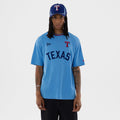 Texas Rangers MLB Pastel Blue Oversized T-Shirt-klyvox