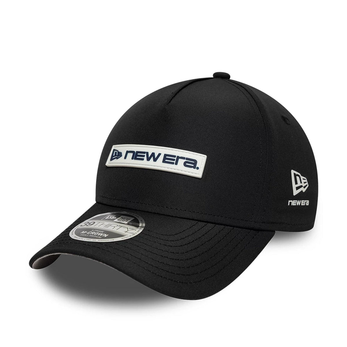 New Era Rubber Patch Black 39THIRTY M-Crown A-Frame Stretch Fit Cap-klyvox