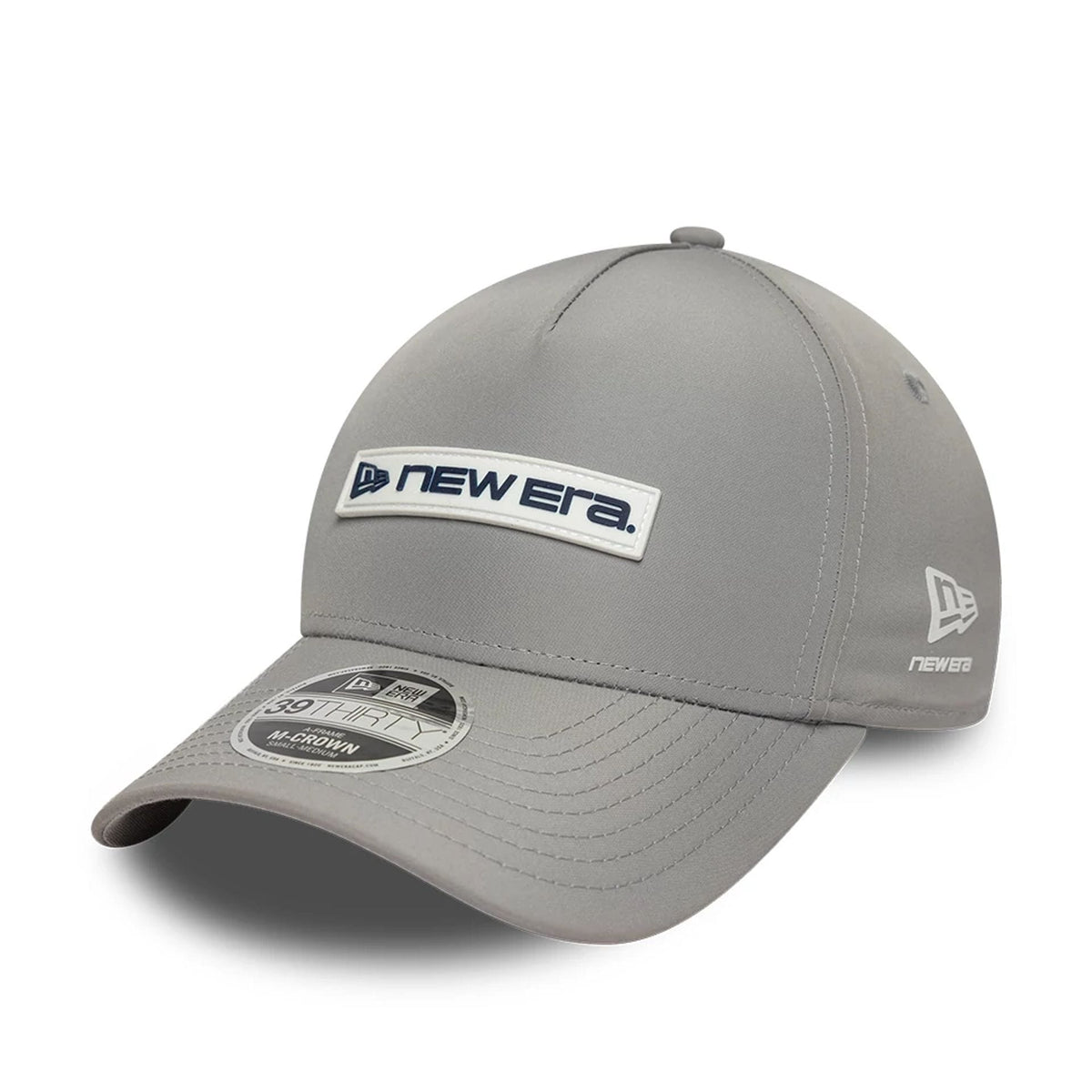 New Era Rubber Patch Grey 39THIRTY M-Crown A-Frame Stretch Fit Cap-klyvox