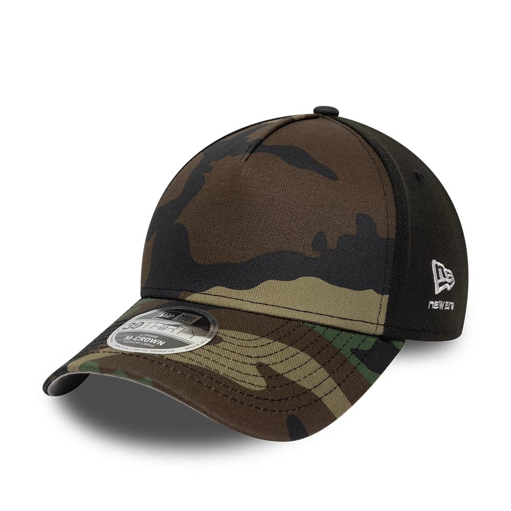 New Era Woodland Camo 39THIRTY M-Crown A-Frame Stretch Fit Cap-klyvox