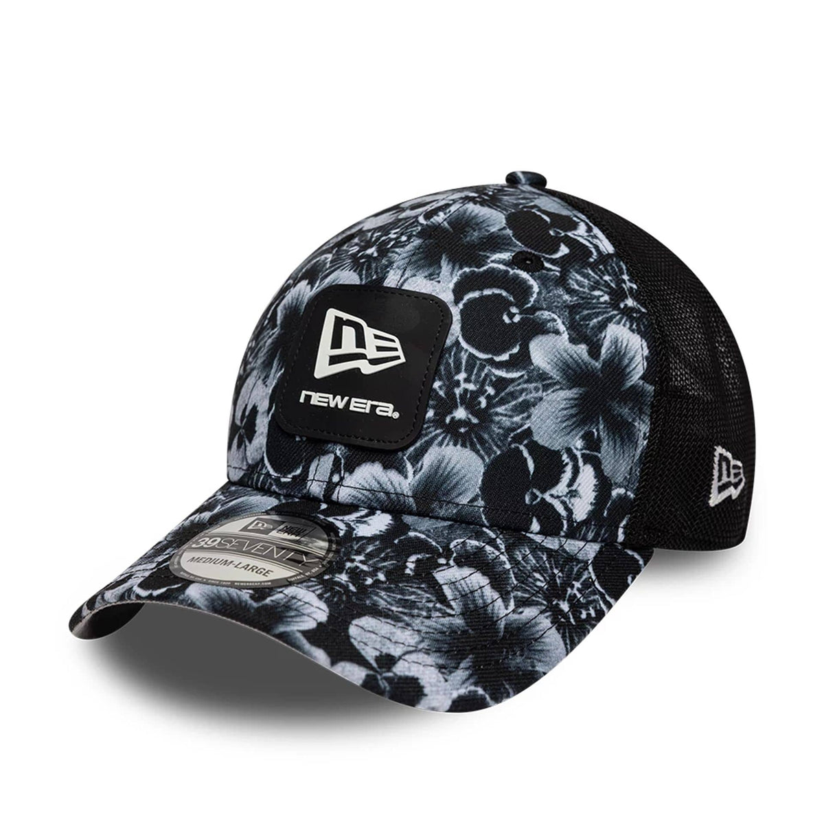 New Era Floral Black 39SEVENTY Stretch Fit Cap-klyvox