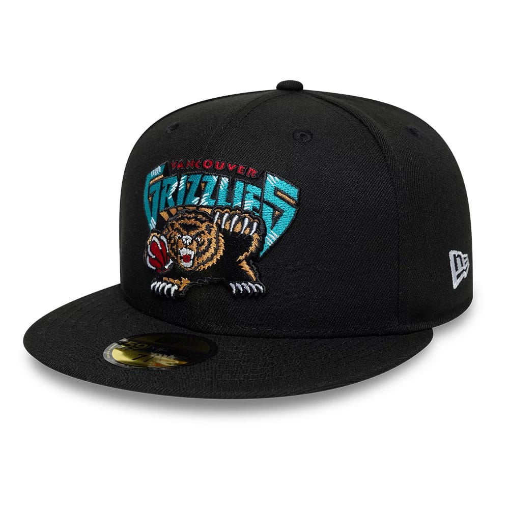 Vancouver Grizzlies NBA Hardwood Classic Black 59FIFTY Fitted Cap-klyvox