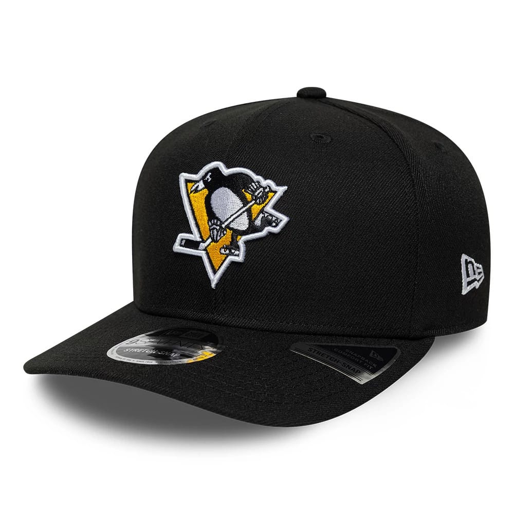 Pittsburgh Penguins NHL Team Black 9SEVENTY Stretch Snap Adjustable Cap-klyvox