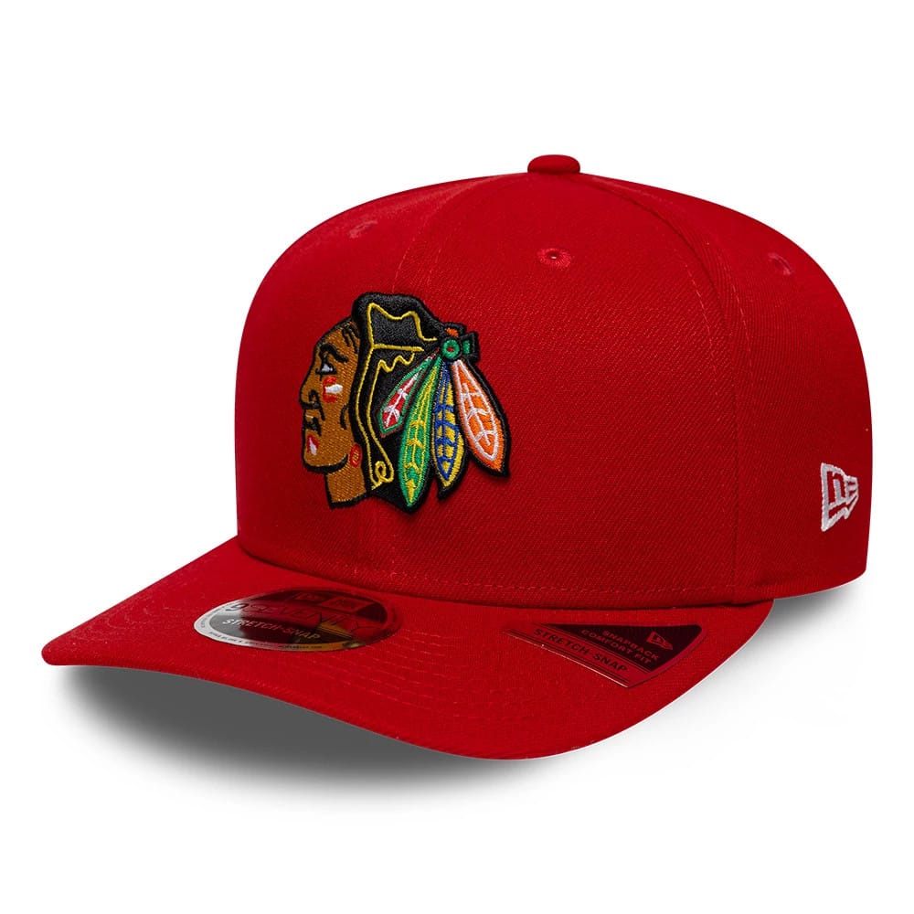 Chicago Blackhawks NHL Team Red 9SEVENTY Stretch Snap Adjustable Cap-klyvox