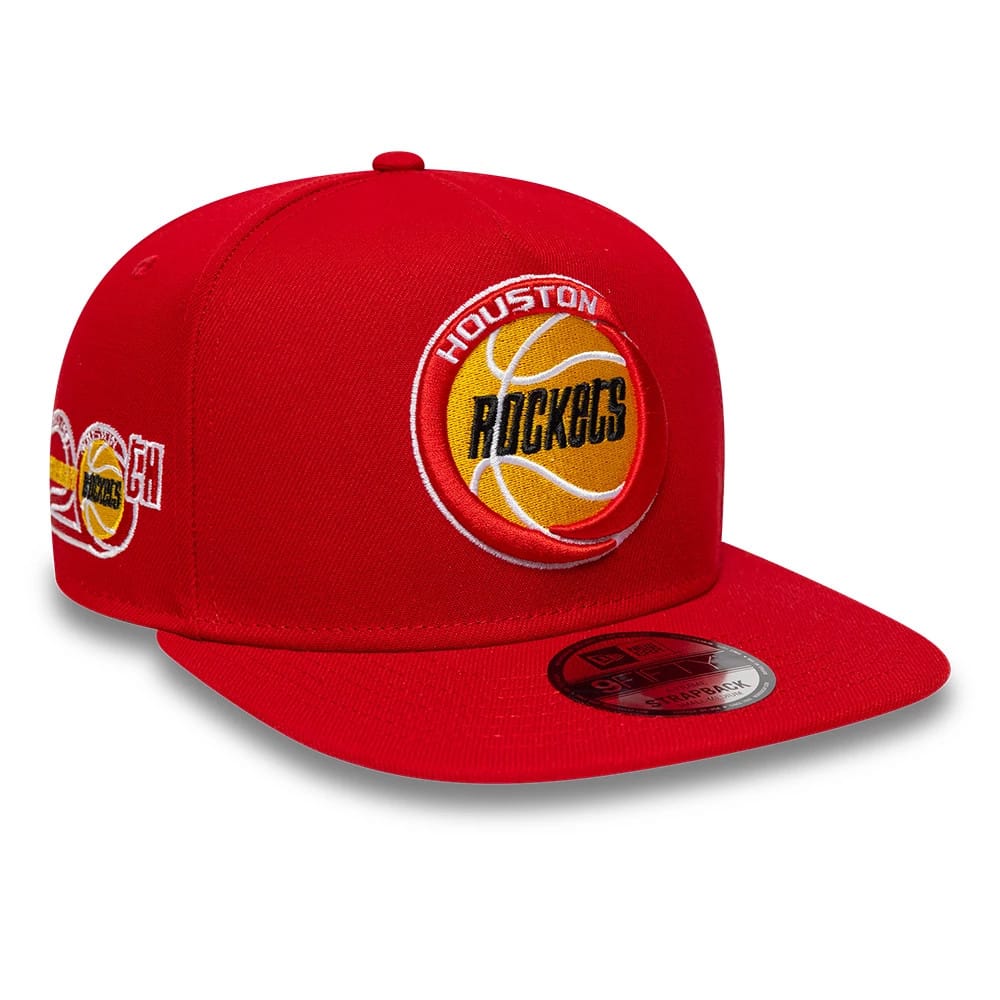 Houston Rockets NBA Hardwood Classic Red 9FIFTY A-Frame Snapback Adjustable Cap-klyvox
