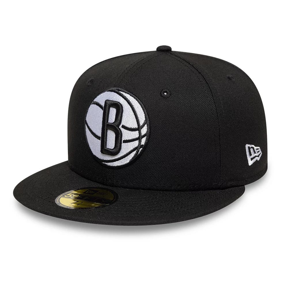 Brooklyn Nets NBA Basic Black 59FIFTY Fitted Cap-klyvox
