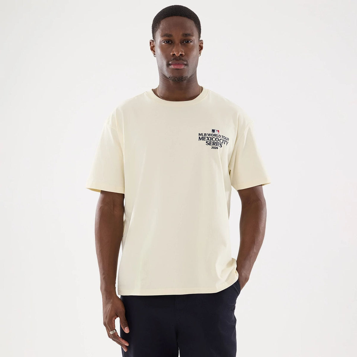 Dueling Logo MLB Mexico City Series 2026 Cream T-Shirt-klyvox