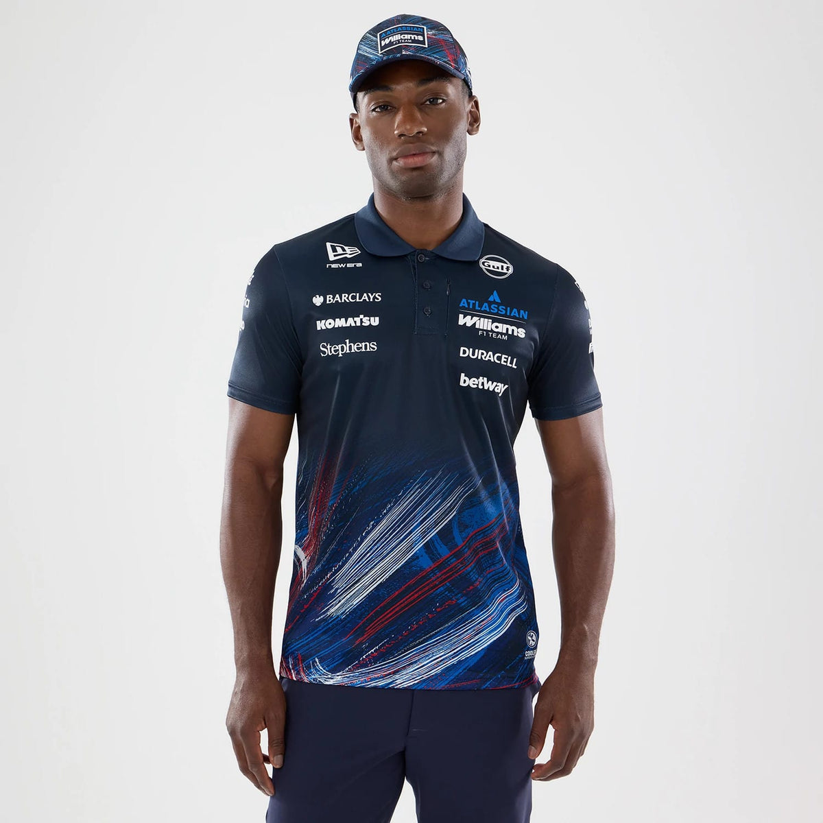 Williams GB Race Special Navy Tech Polo T-Shirt-klyvox