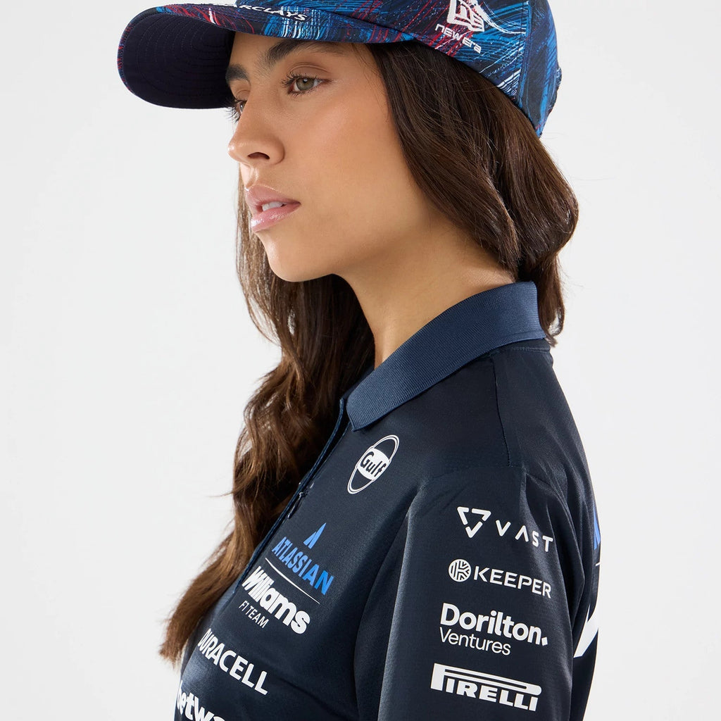 Womens Williams GB Race Special Tech Navy Polo T-Shirt-klyvox
