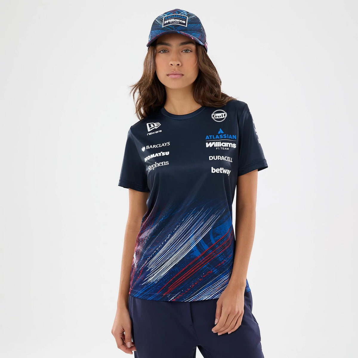 Womens Williams GB Race Special Tech Navy T-Shirt-klyvox