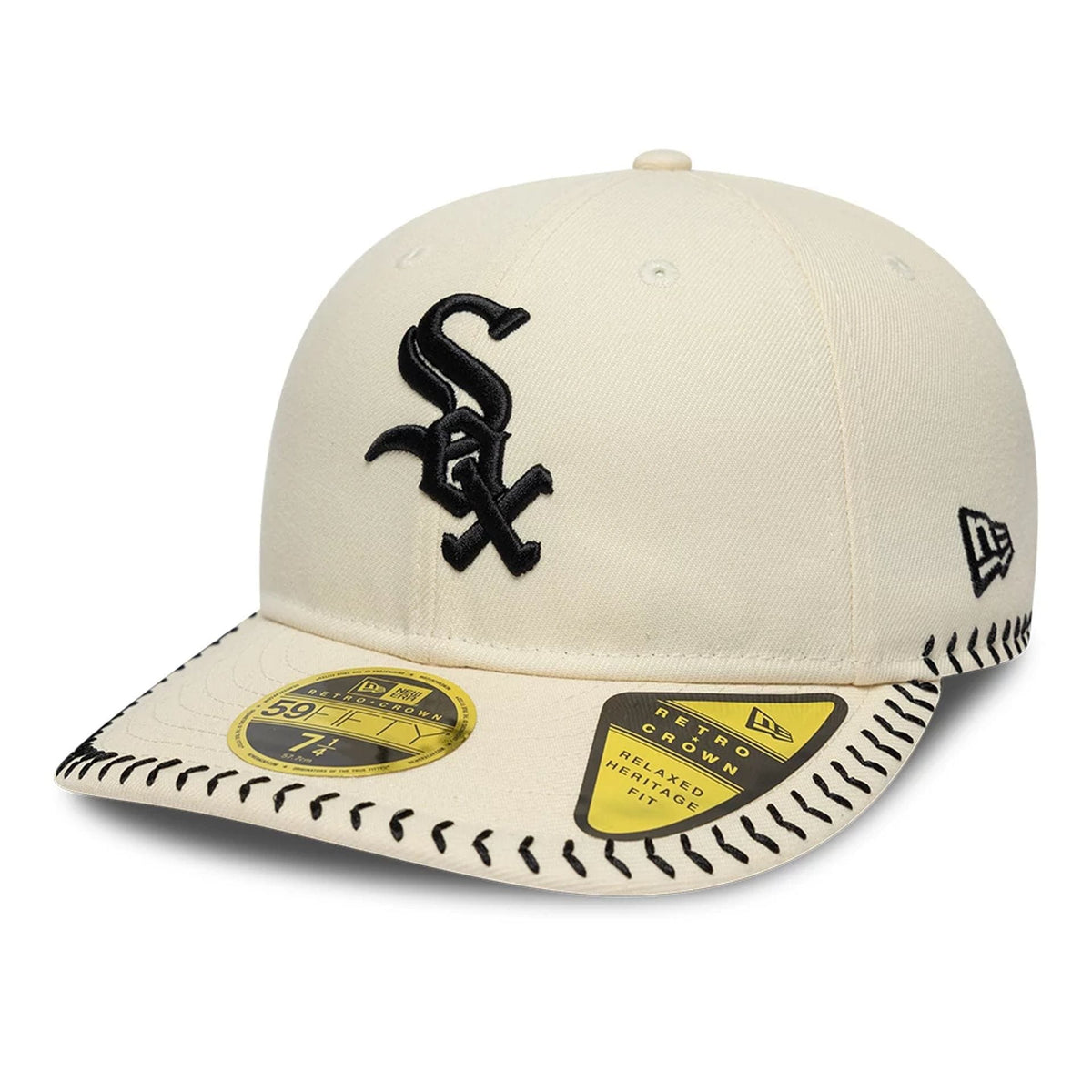Chicago White Sox MLB Baseball Stitch Cream Retro Crown 59FIFTY Fitted Cap-klyvox