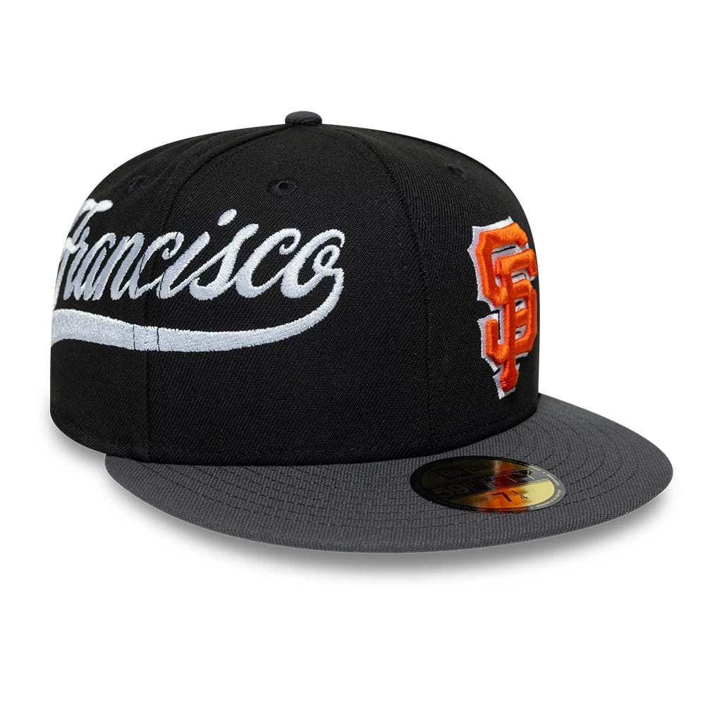 San Francisco Giants MLB Multi Logo Satin Lined Black 59FIFTY Fitted Cap-klyvox