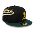 Athletics MLB Multi Logo Satin Lined Black 59FIFTY Fitted Cap-klyvox