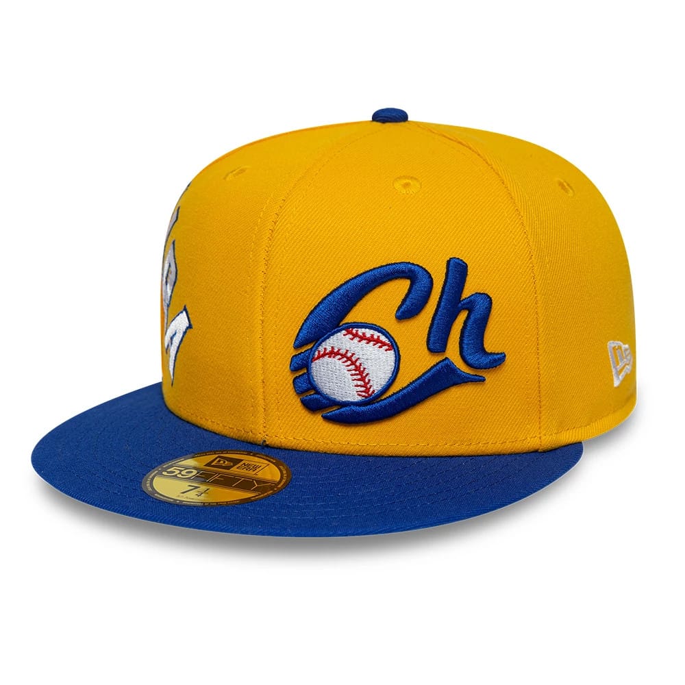 Charros De Jalisco LMB Multi Logo Satin Lined Gold 59FIFTY Fitted Cap-klyvox