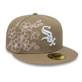 Chicago White Sox MLB Floral Outline Beige 59FIFTY Fitted Cap-klyvox