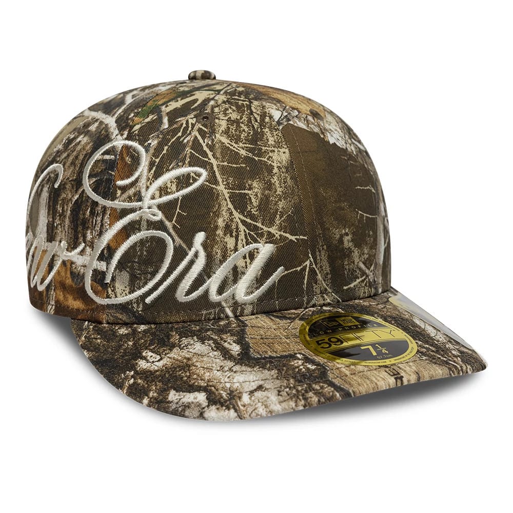 New Era Side Script Realtree Camo Low Profile 59FIFTY Fitted Cap-klyvox